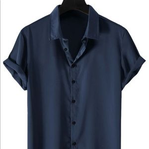 Mens silky button up shirt